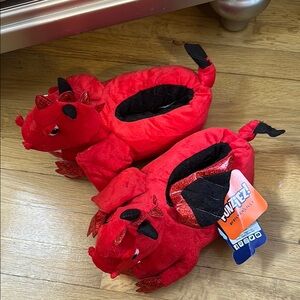 Red and Black Dragon Slippers
